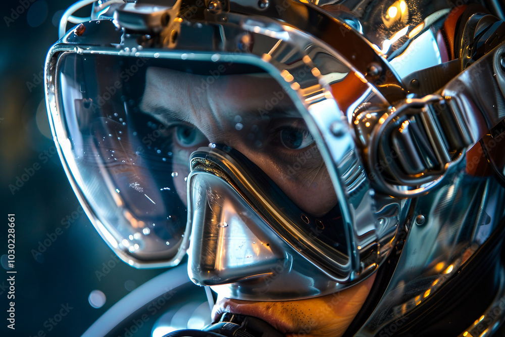 Professional diver exploring underwater life world flora fauna, Generative AI Professional diver exploring underwater life world flora fauna, Generative AI
