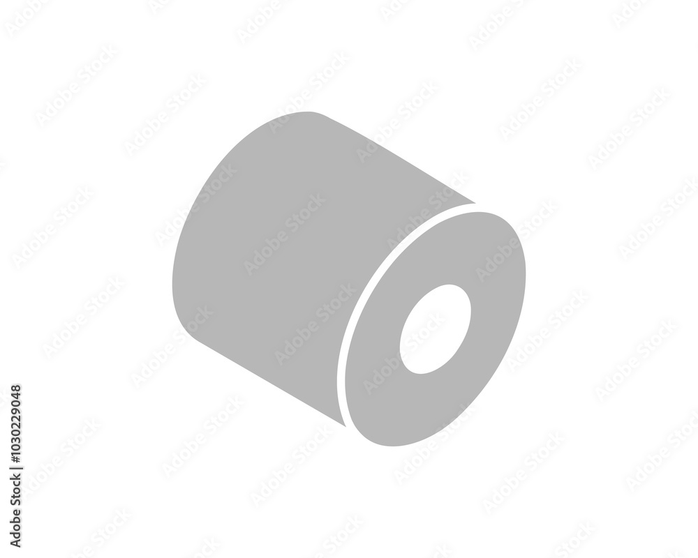 Toilet paper roll or tube icon design, template for wc. Bathroom hygiene icons, kitchen cleaning towel. Blank soft scroll product.