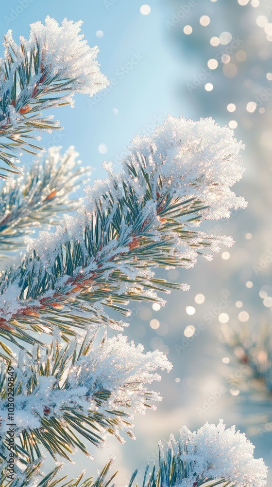 Frosted Needles, Evergreen trees Frosted Needles, Evergreen trees