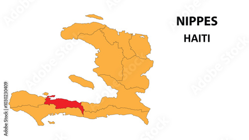 Nippes Map is highlighted on the Haiti map with detailed state and region outlines.