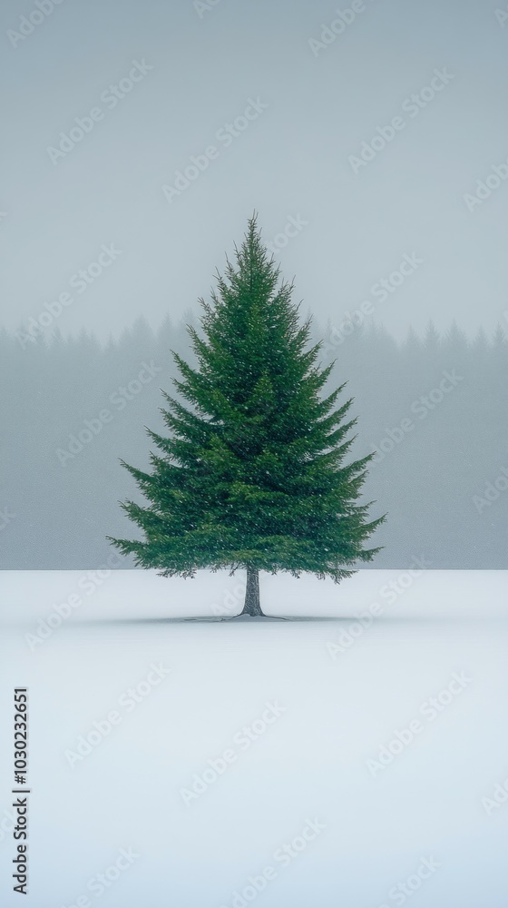 Fototapeta premium Emerald in Winter, Evergreen trees