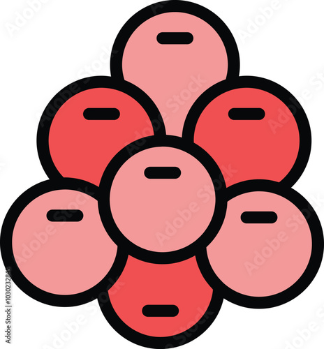 Atomic structure icon representing protons, neutrons, and electrons, commonly used in chemistry and physics