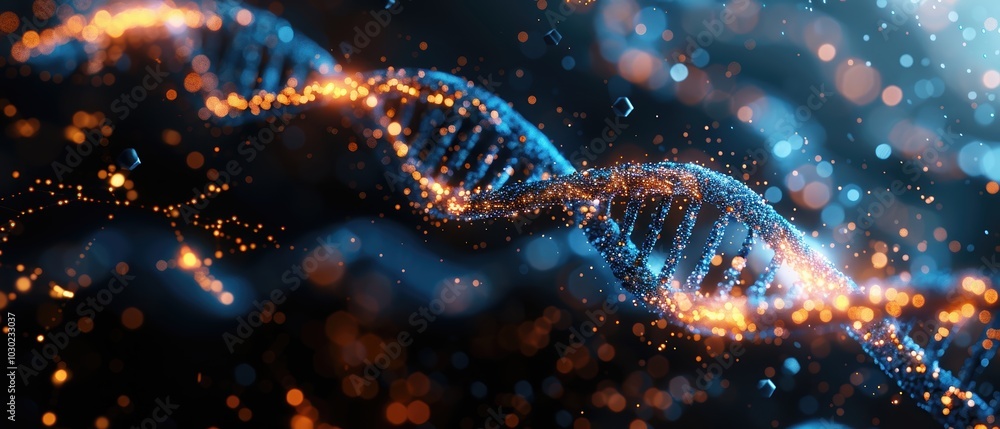 Vibrant Hologram of Rotating DNA Strands Vibrant Hologram of Rotating DNA Strands