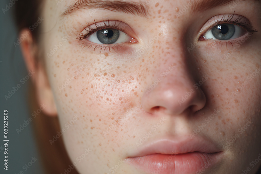 Close up portrait concept of a skin problem face imperfections generative AI Close up portrait concept of a skin problem face imperfections generative AI