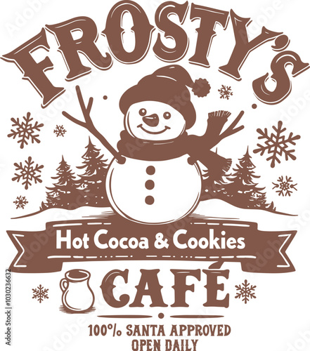 Vintage Christmas Sign SVG Design, Hand drawn lettering phrase isolated on white background, Calligraphy T-shirt design