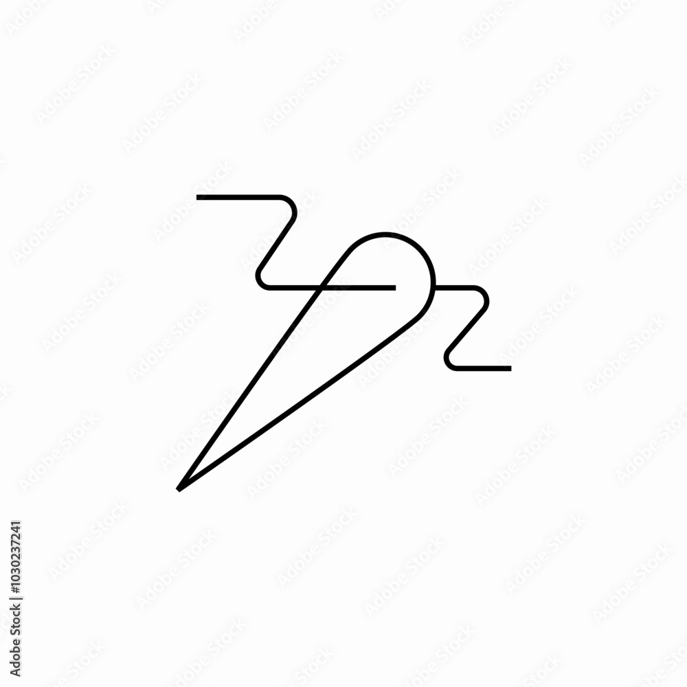 Fototapeta premium thread the needle icon sign vector