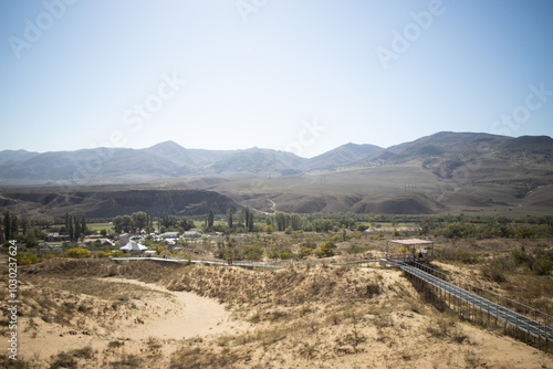 Vászonkép Mountains of sand in the desert. Dagestan, the Caucasus
