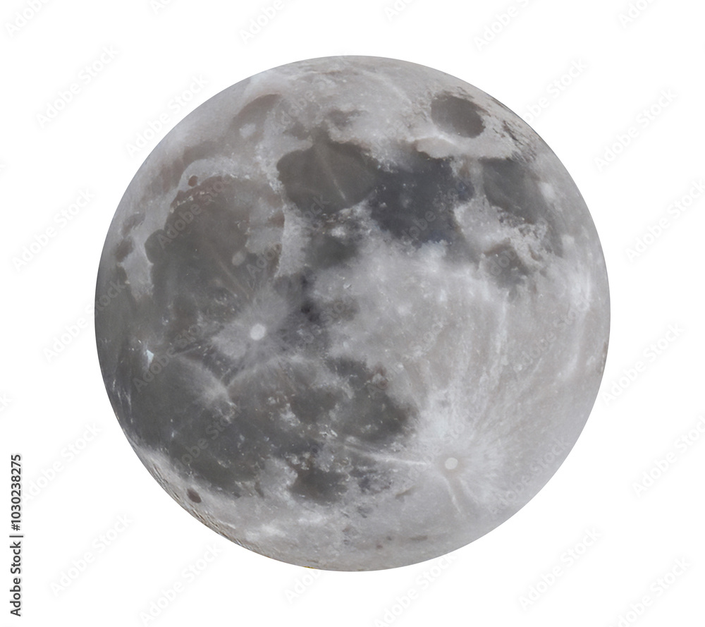 Obraz premium Full moon illuminating the night sky, representing lunar phases, astronomy, and nighttime beauty.