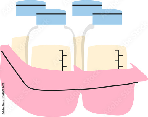 Breast milk storage illustration 