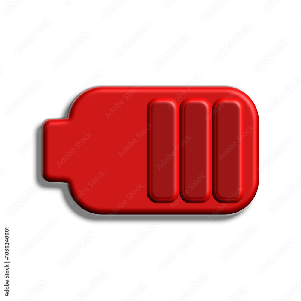 Charging battery icon 3d rendering illustration