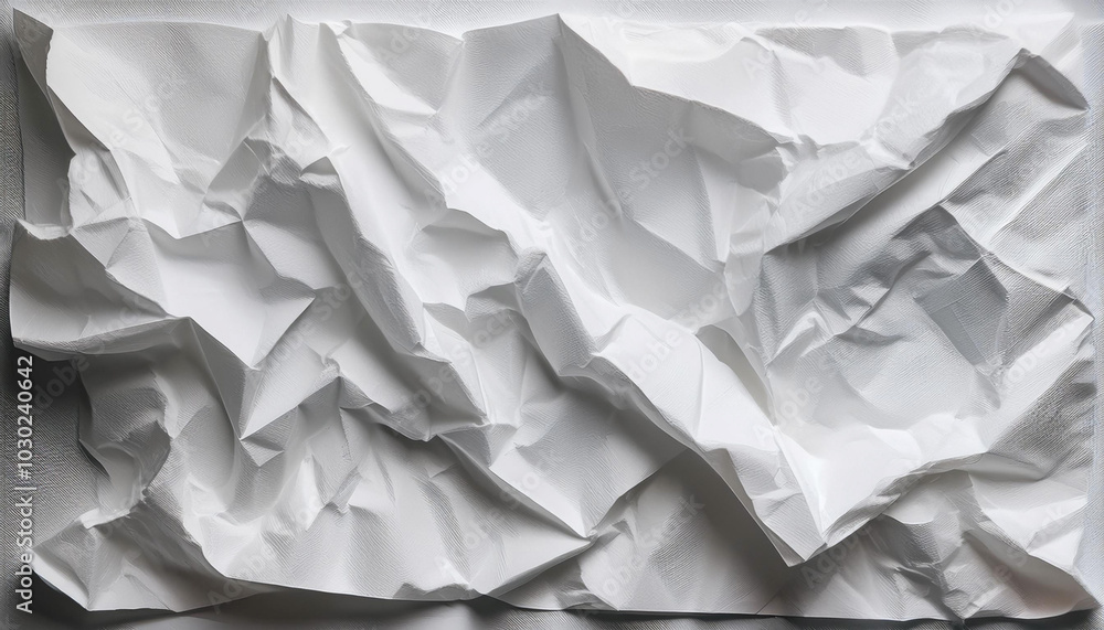 Obraz premium Blank White Crumpled Paper with Subtle Wrinkles and Creases