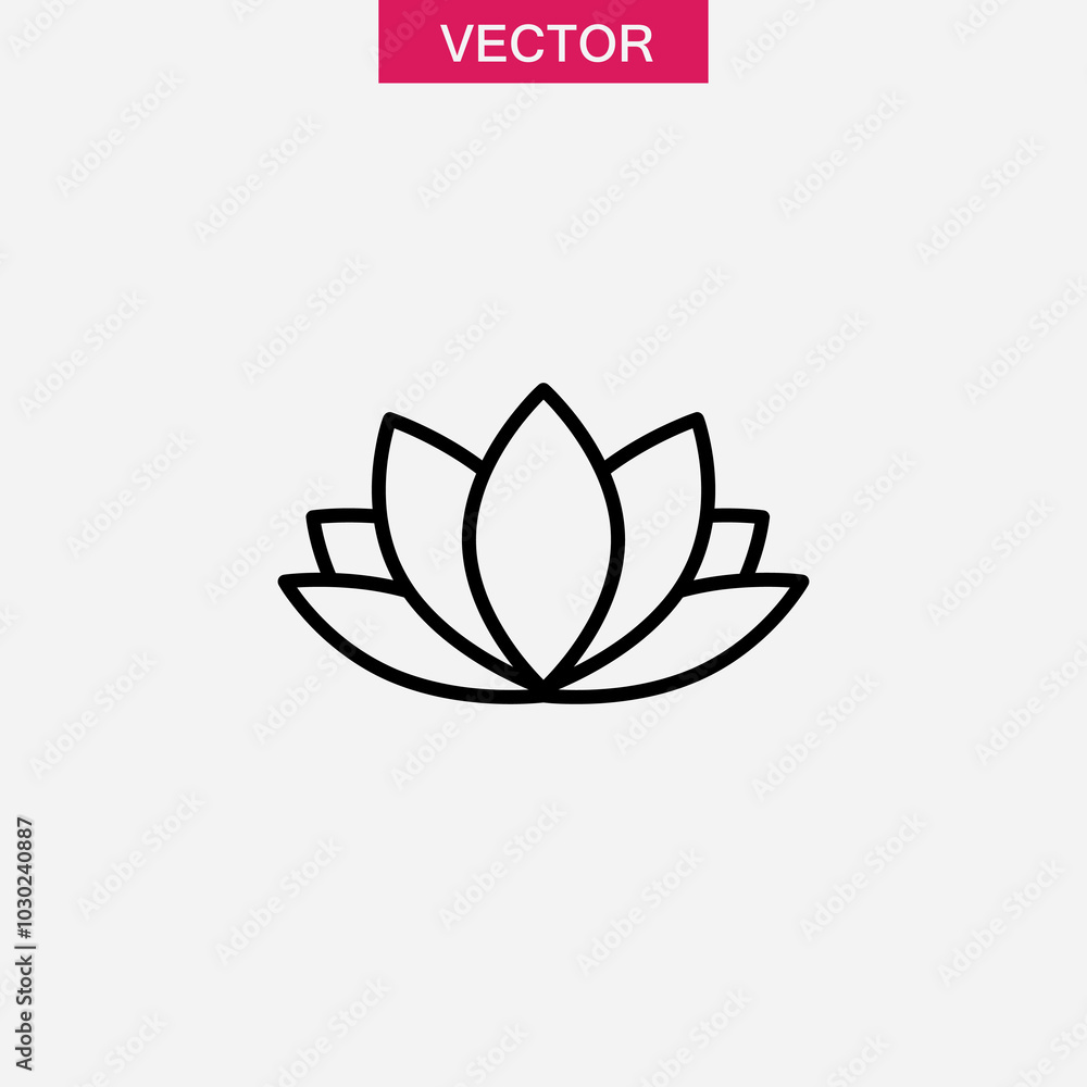Lotus flower line icon. vector Aromatherapy and spa therapy linear illustration for web and app..eps Lotus flower line icon. vector Aromatherapy and spa therapy linear illustration for web and app..eps