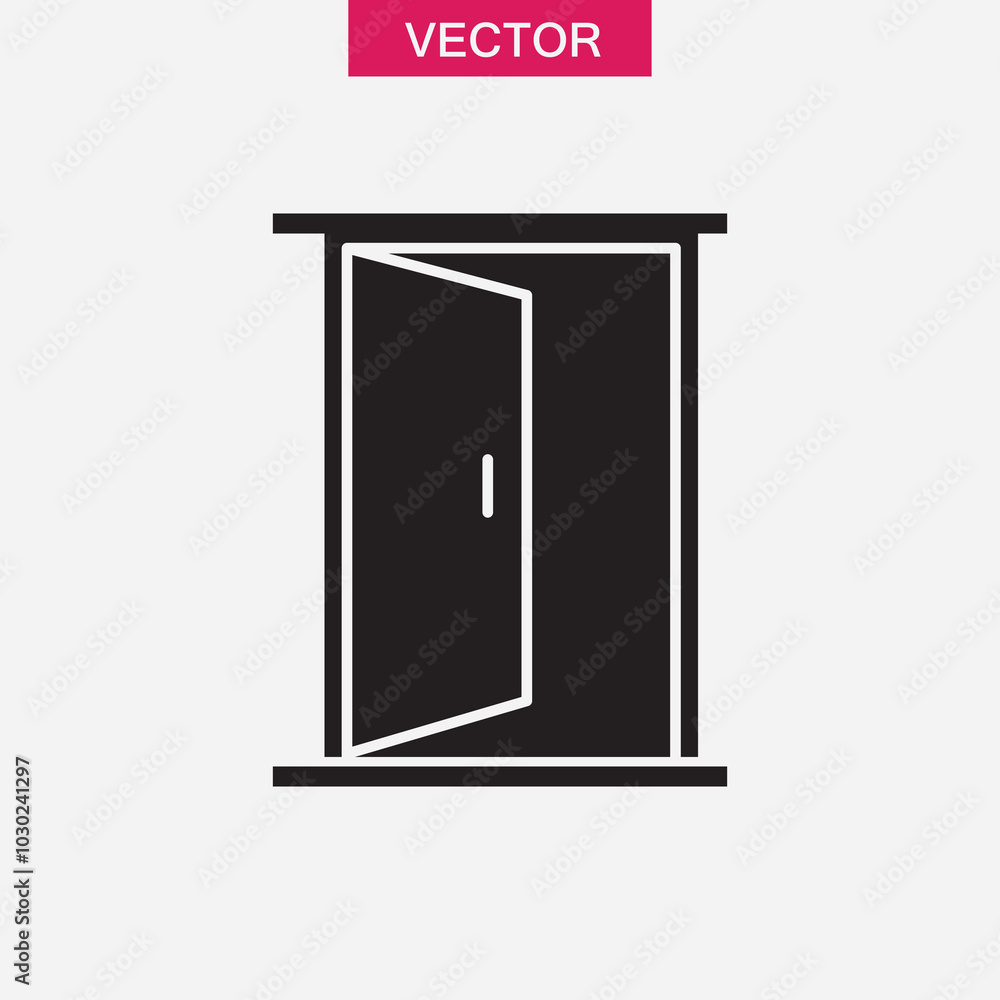 Open double door vector icon, Push door symbol trendy style illustration for web and app..eps Open double door vector icon, Push door symbol trendy style illustration for web and app..eps