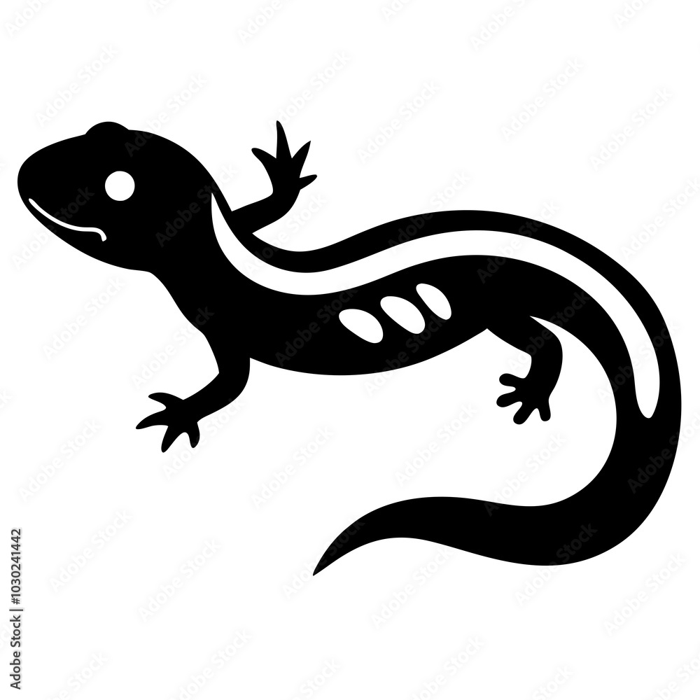 silhouette of a salamander silhouette of a salamander