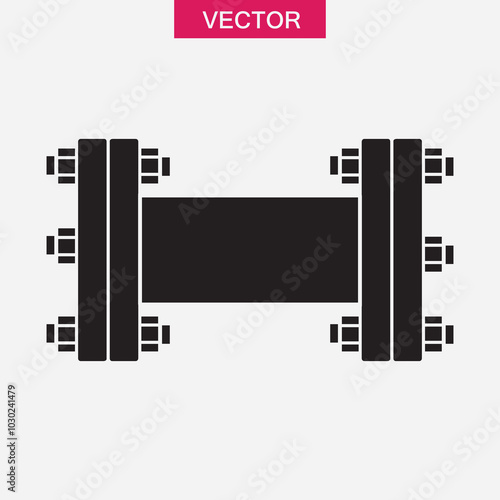 Pipe Flange vector icon, industrial flange connection illustration for web and app..eps