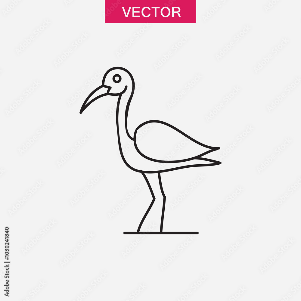 Obraz premium Stork bird line icon.vector simple linear illustration for web and app..eps