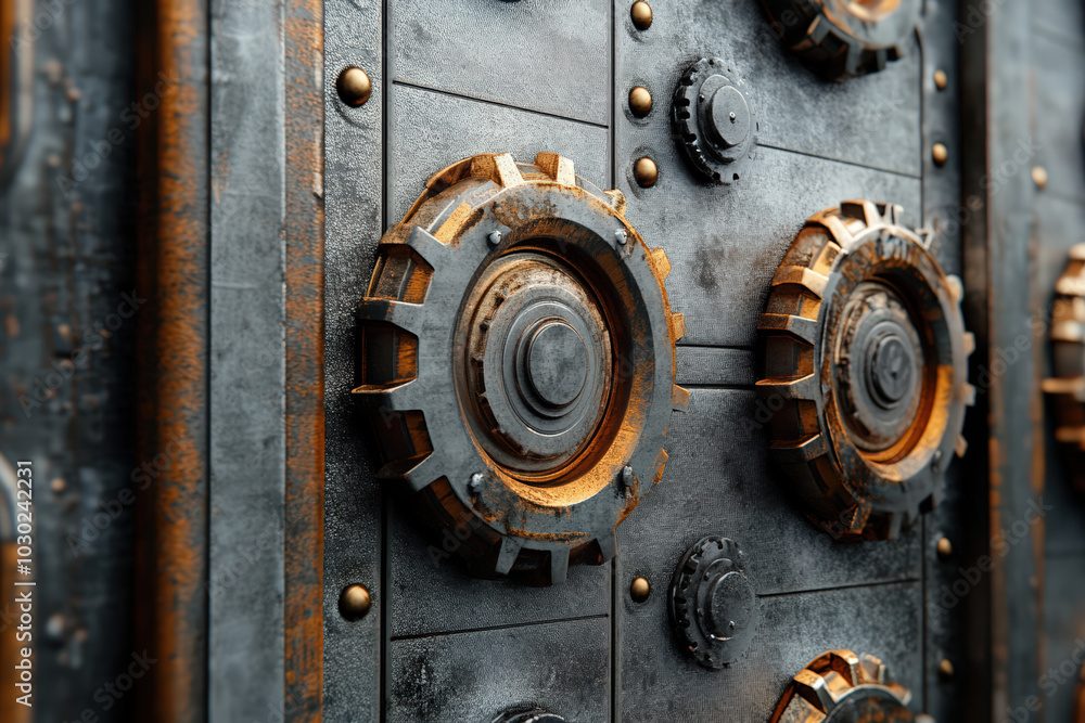 A close-up of an industrial, rusted metal surface featuring large cogwheels, emphasizing a steampunk aesthetic and mechanical design. A close-up of an industrial, rusted metal surface featuring large cogwheels, emphasizing a steampunk aesthetic and mechanical design.