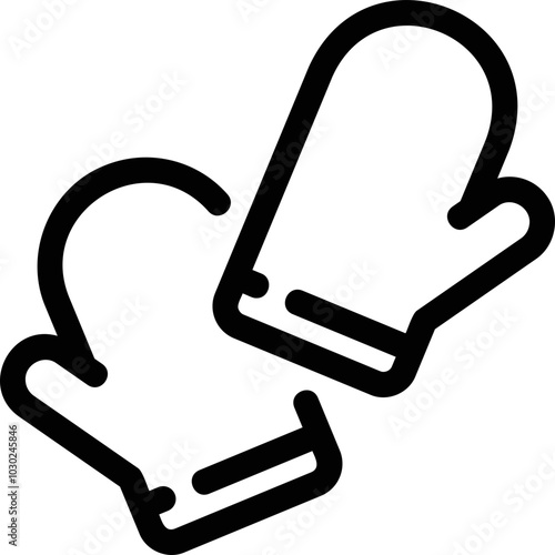 Simple vector icon mitten tack