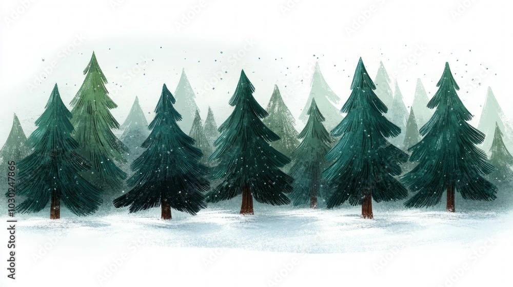 Obraz premium Whispering Pines, Evergreen trees