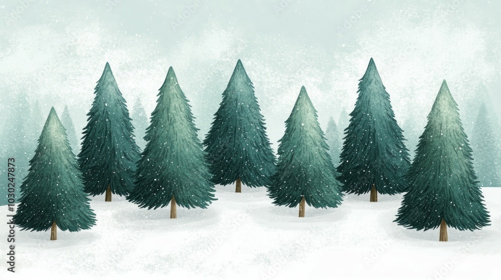 Obraz premium Whispering Pines, Evergreen trees