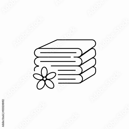 folded bath towels icon sign vector