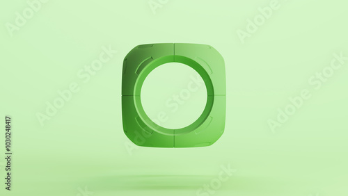 Green bionic shapes technology design element neutral monochrome soft pale light mint pastel green tones background 3d illustration render