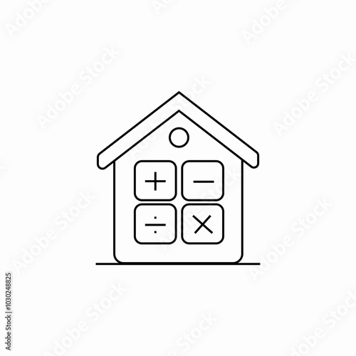 percentage home icon sign vector