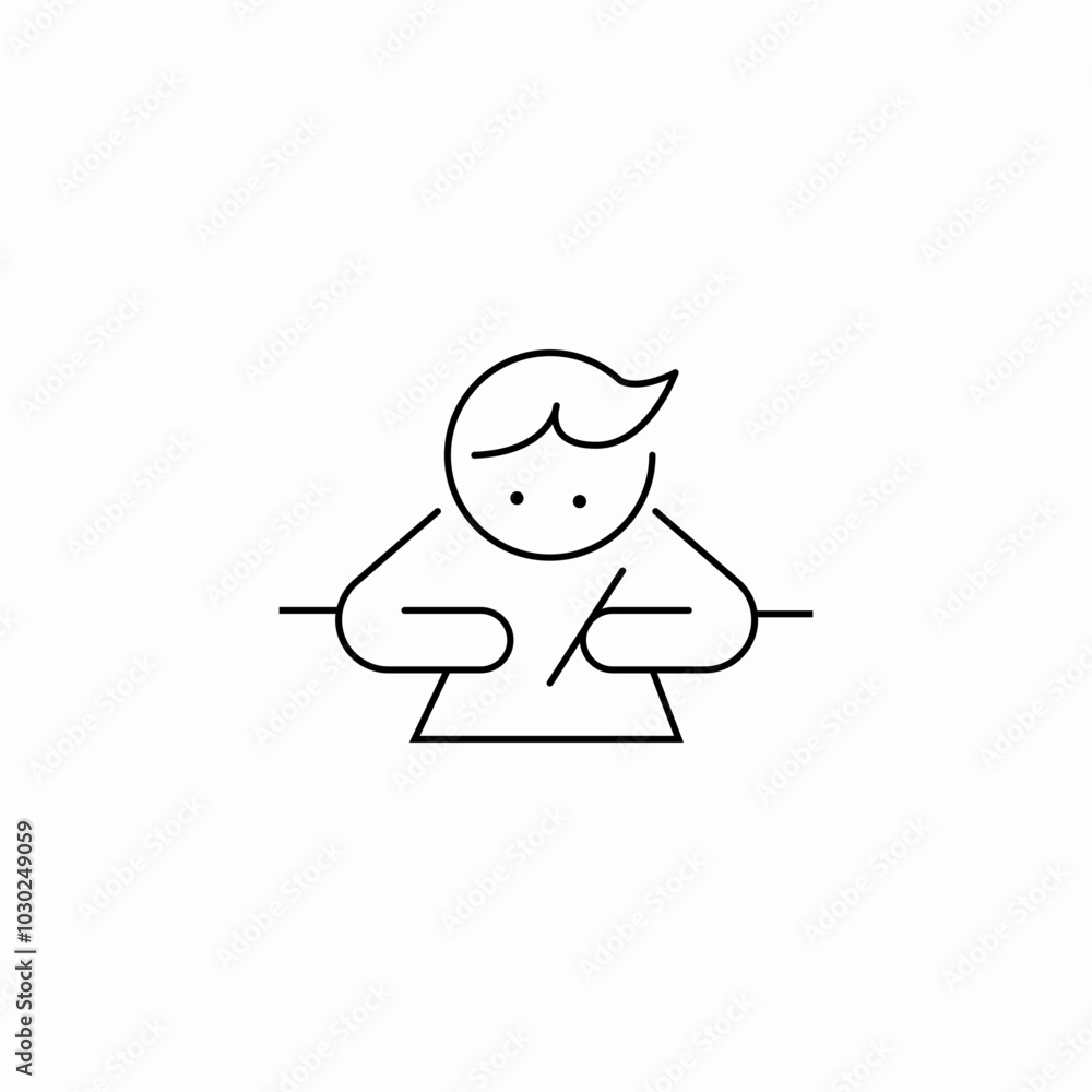student writing icon sign vector student writing icon sign vector