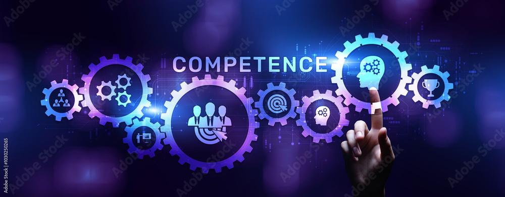 Competence skills personal development business education concept.