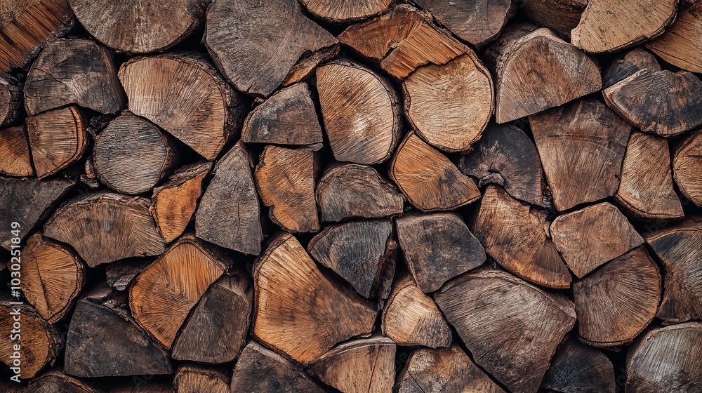 A large stack of firewood outdoors, set against a brown background. A large stack of firewood outdoors, set against a brown background.