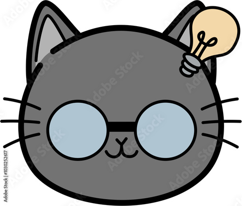 clever Cute gray cat 
