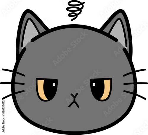 Cute gray cat confused