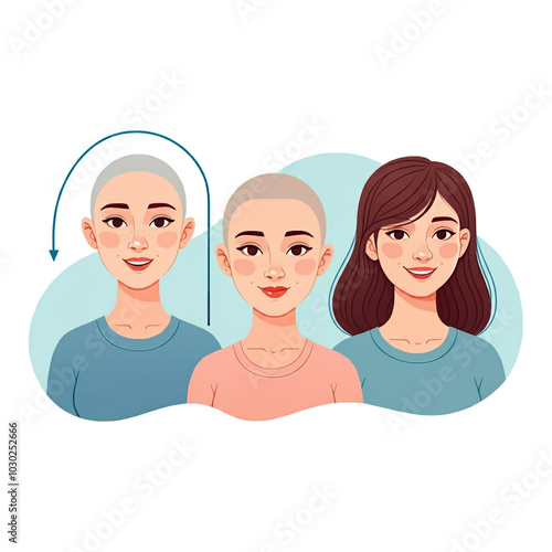 An illustration of three wo...