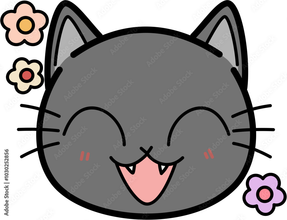 Happy Cute gray cat Happy Cute gray cat