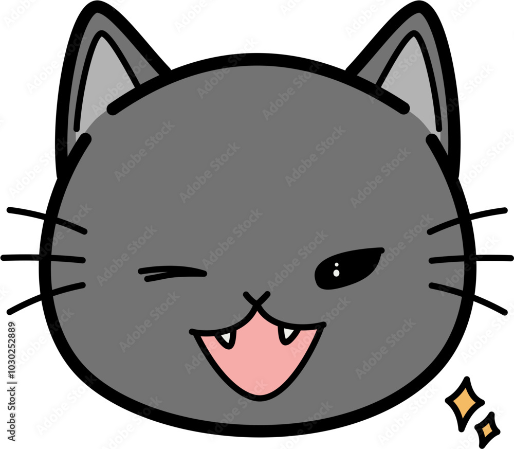 Cute gray cat wink Cute gray cat wink