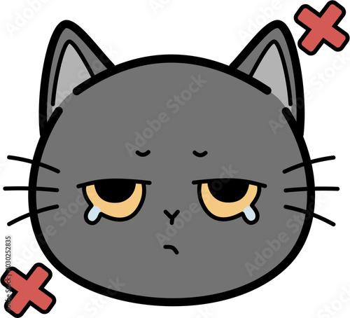 Cute gray cat Very sad