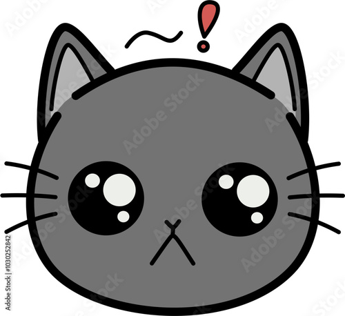 Cute gray cat Sad