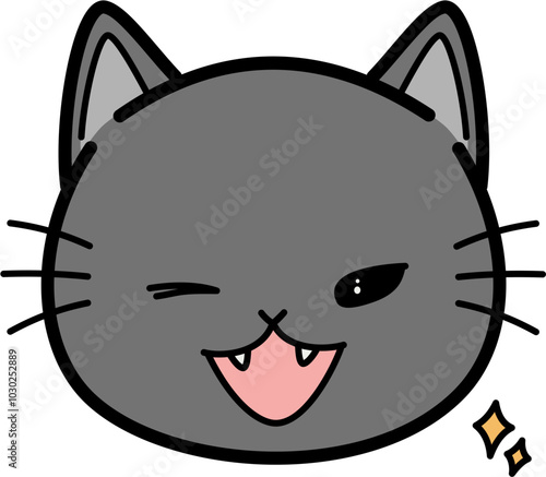 Cute gray cat wink