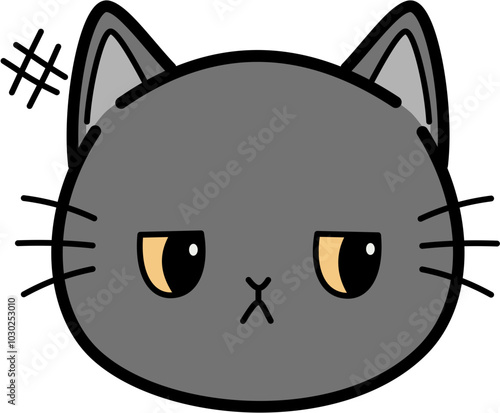 Cute gray cat bored