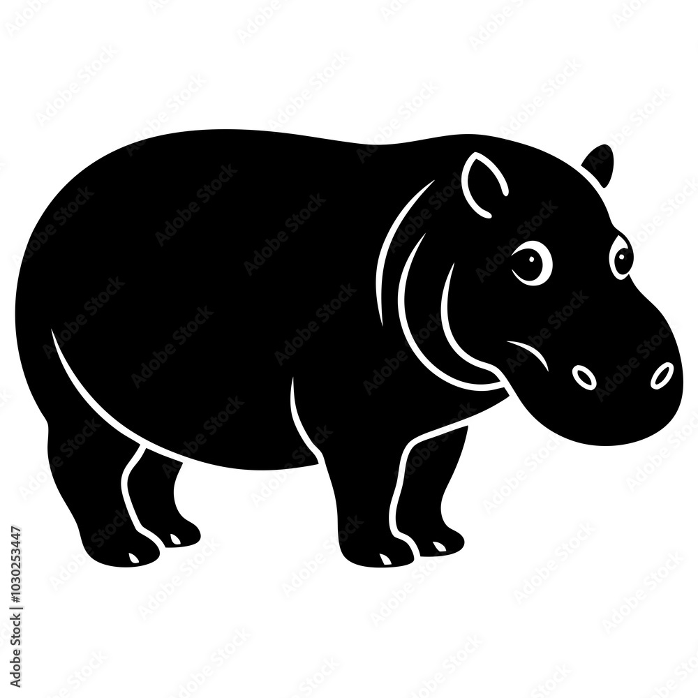hippopotamus cartoon isolated on white hippopotamus cartoon isolated on white