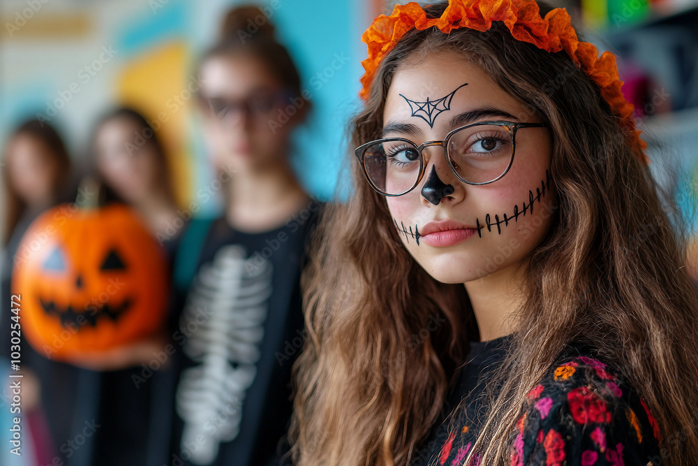 Autumn halloween party concept generative AI image Autumn halloween party concept generative AI image