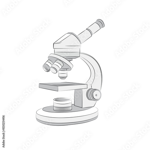 microscope on a white background, sketch