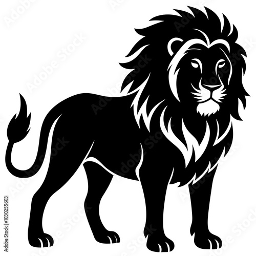 lion black and white