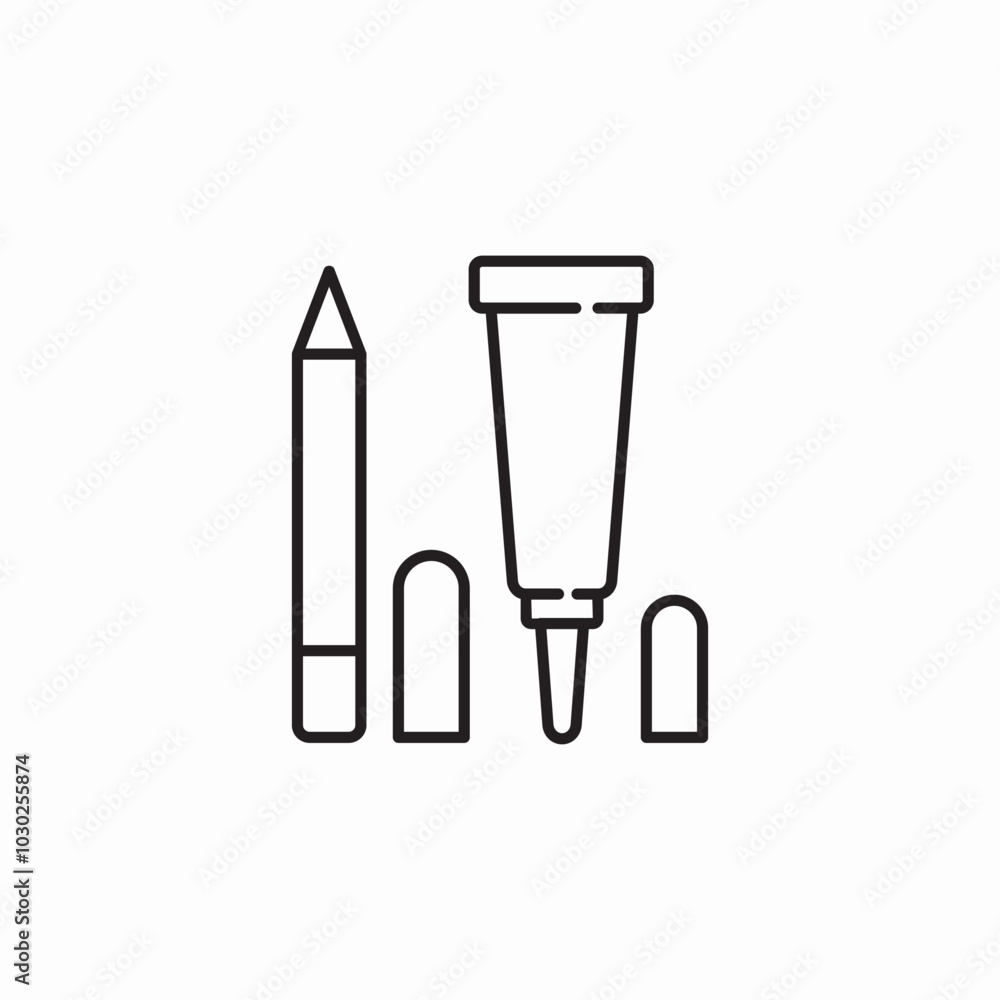 make up lip pen and cream icon sign vector make up lip pen and cream icon sign vector