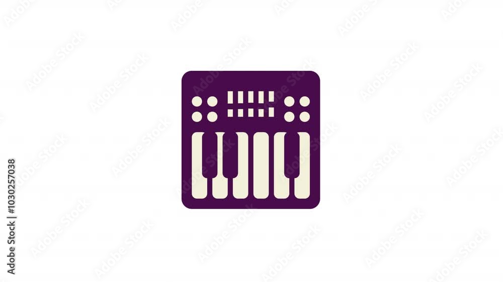 Midi keyboard animated icon Midi keyboard animated icon
