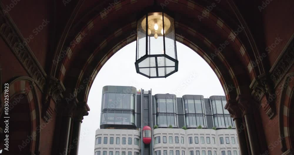 Modern Building Through Archway Modern Building Through Archway