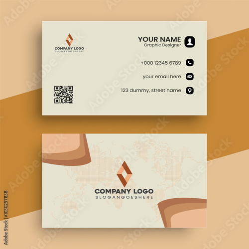 minimal golden business card template
