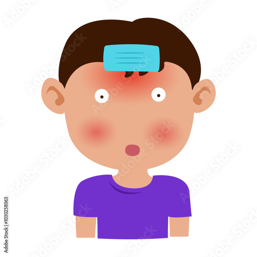 boy cold. influenza virus infection disease symptoms concept