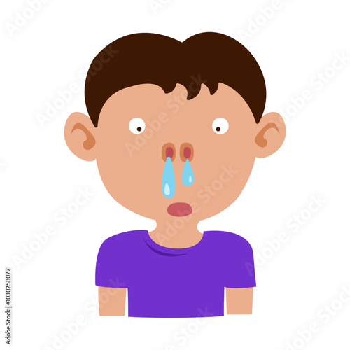 boy cold. influenza virus infection disease symptoms concept