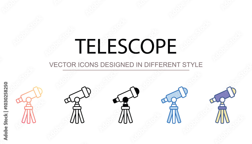 Telescope icon design with white background stock illustration Telescope icon design with white background stock illustration
